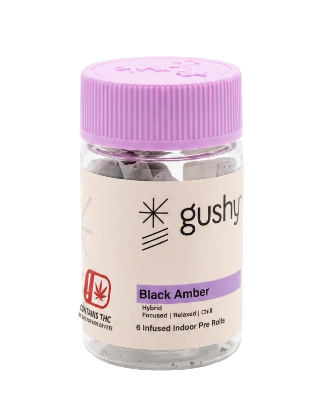 Gushy Black Amber, 6 infused indoor pre-rolls · 4.5g