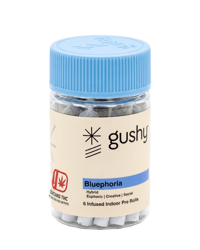 Gushy Bluephoria, 6 infused indoor pre-rolls · 4.5g