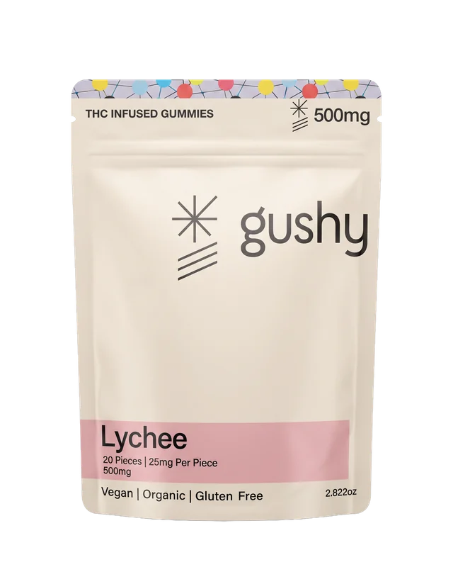Gushy Lychee, 20 pieces · 25mg each · 500mg per bag