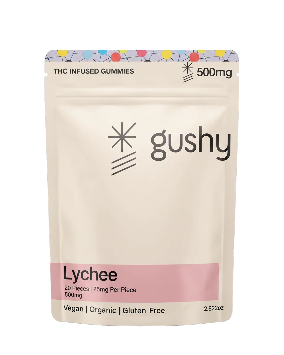 Gushy Lychee, 20 pieces · 25mg each · 500mg per bag
